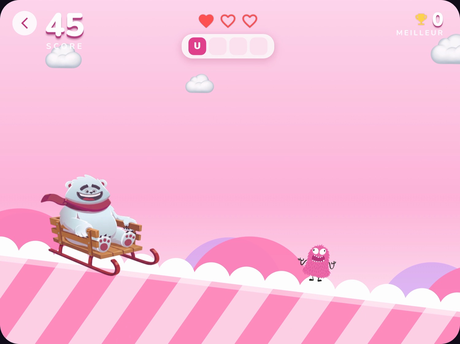 Le jeu Descente aux bonbons en cours