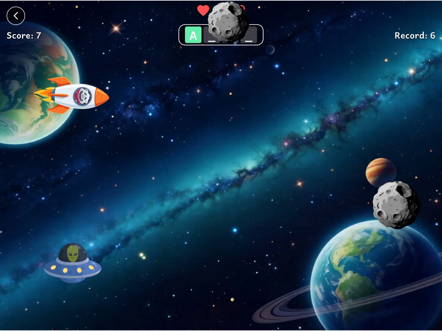 Le jeu Super fusée en cours