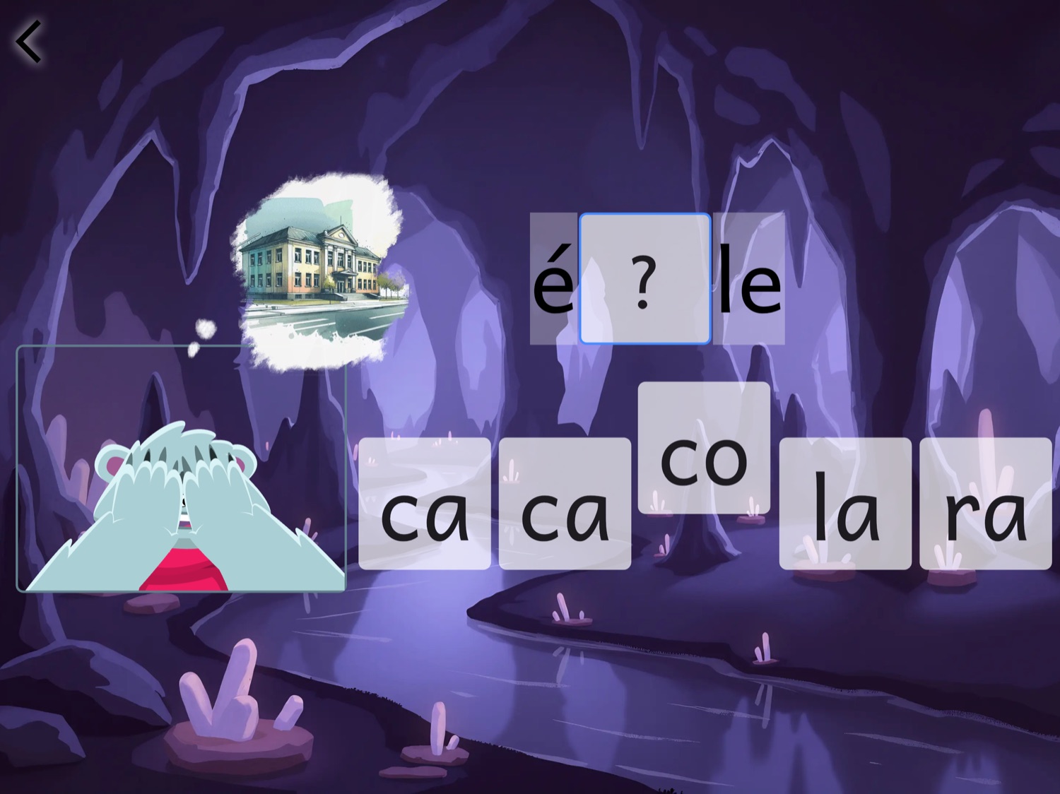Un niveau en jeu dans la grotte