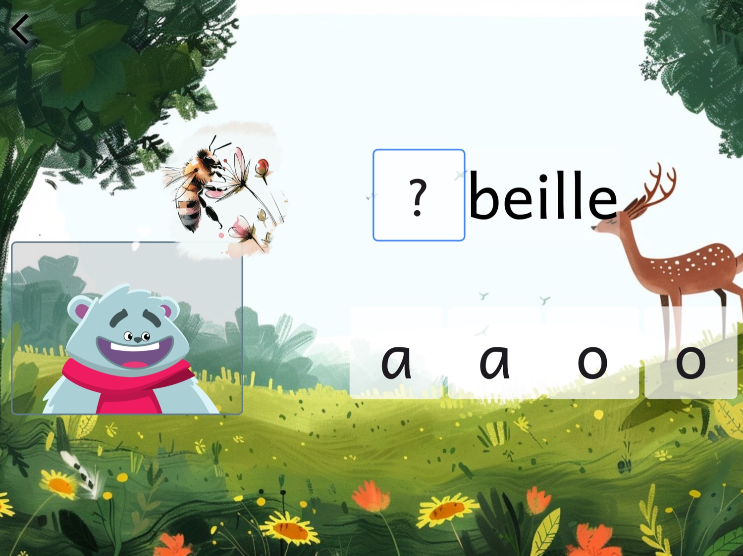 Un niveau en jeu dans la prairie