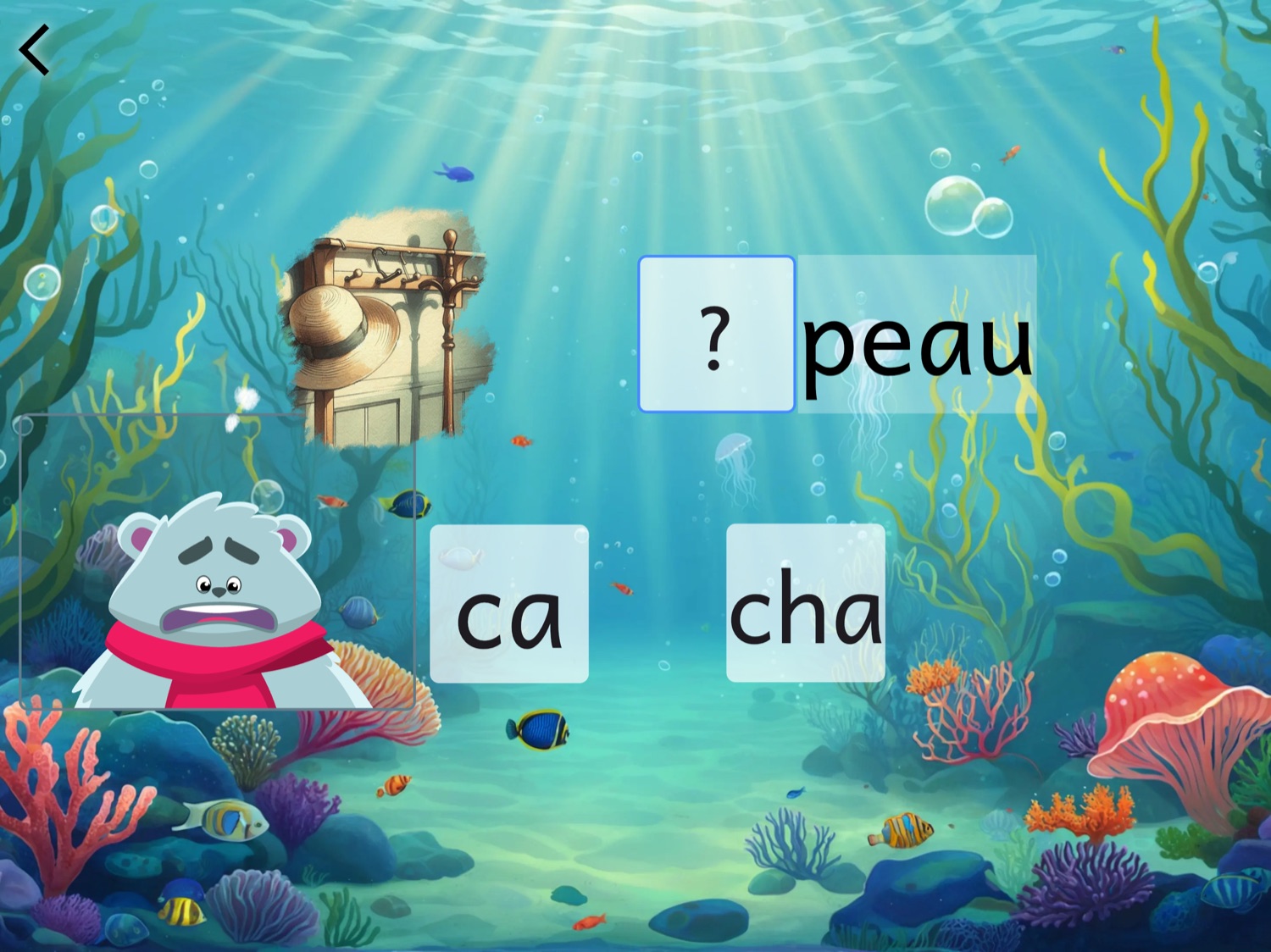 Un niveau en jeu sous l'eau