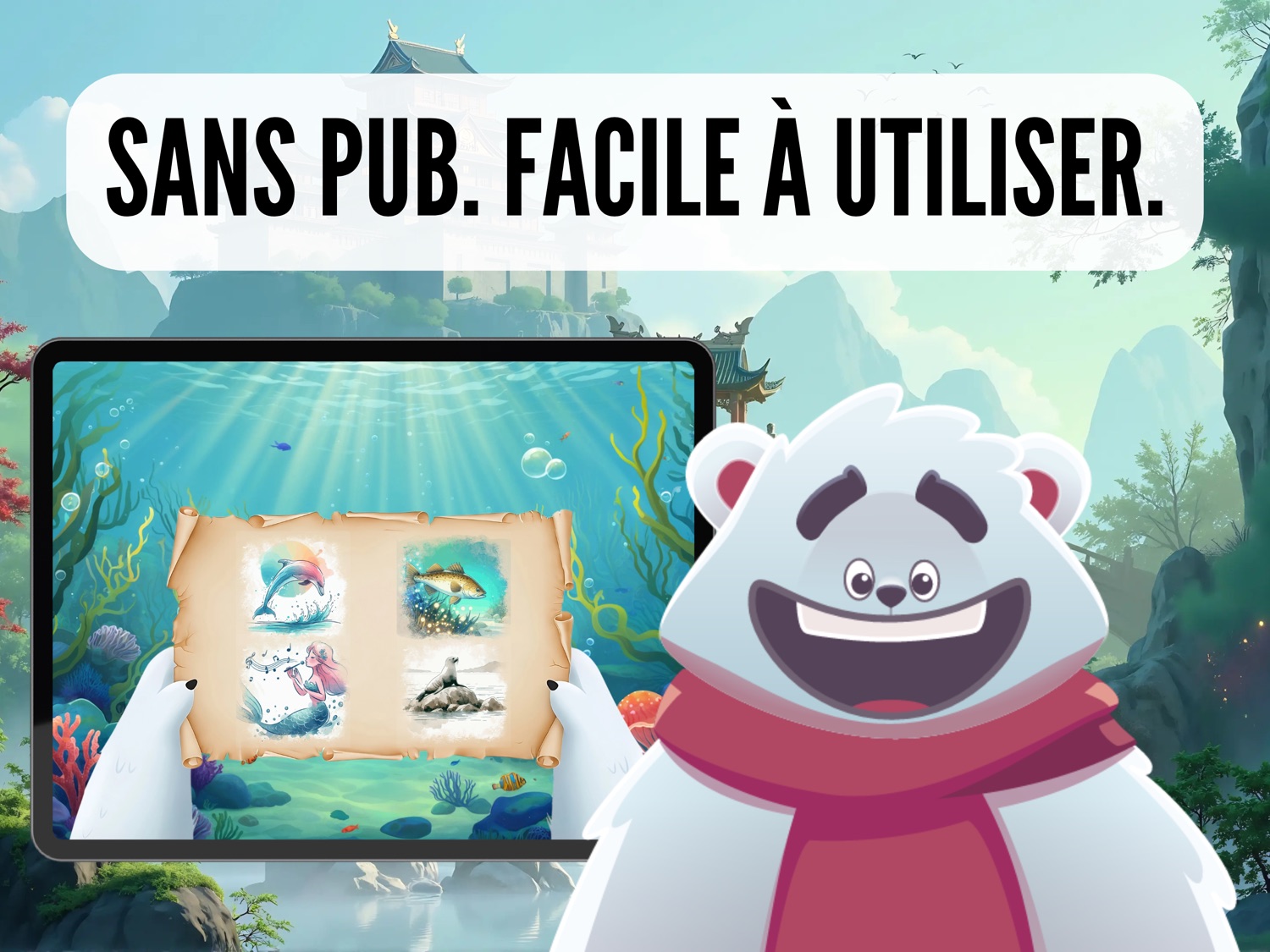 Visuel promotionnel — sans pub, facile à utiliser
