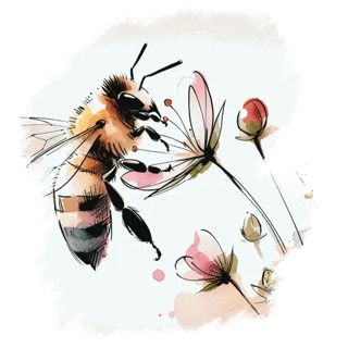 Illustration du texte « L'abeille et le soleil »