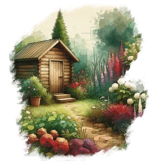 Illustration du mot « cabane », pour travailler le son « b »