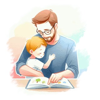 Illustration du mot « papa », pour travailler le son « a »
