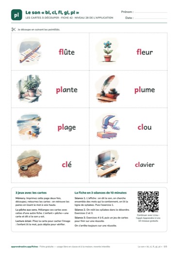 Page 5 de la fiche : Les cartes à découper