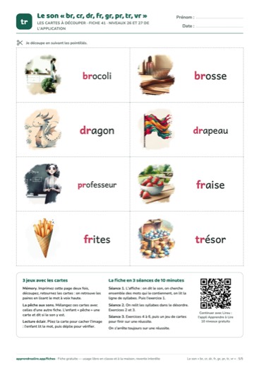 Page 5 de la fiche : Les cartes à découper