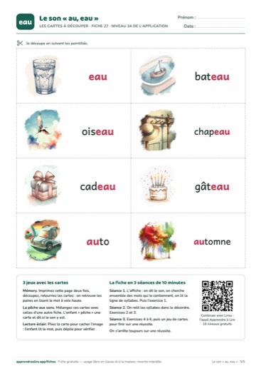 Page 5 de la fiche : Les cartes à découper
