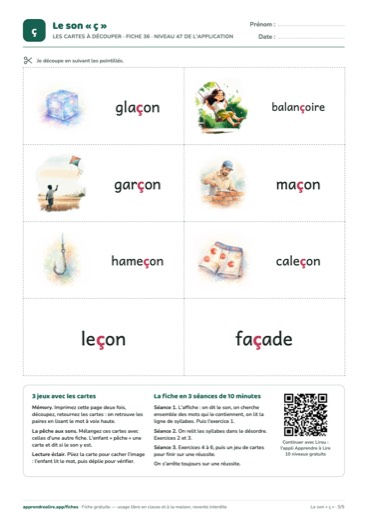 Page 5 de la fiche : Les cartes à découper