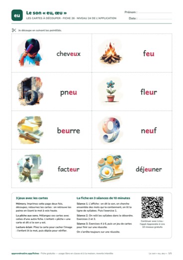 Page 5 de la fiche : Les cartes à découper