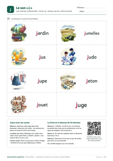 Page 5 de la fiche : Les cartes à découper
