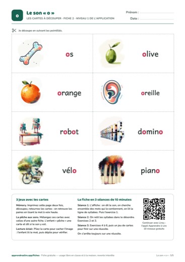 Page 5 de la fiche : Les cartes à découper
