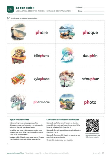 Page 5 de la fiche : Les cartes à découper