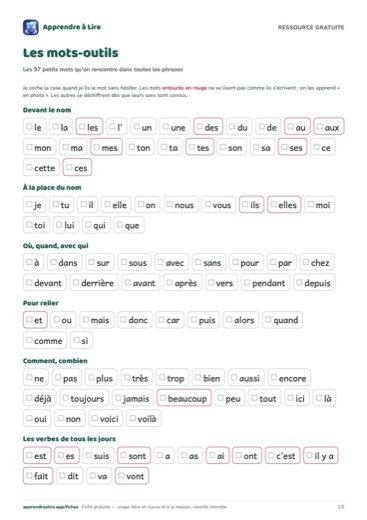 Page 1 : La liste de suivi